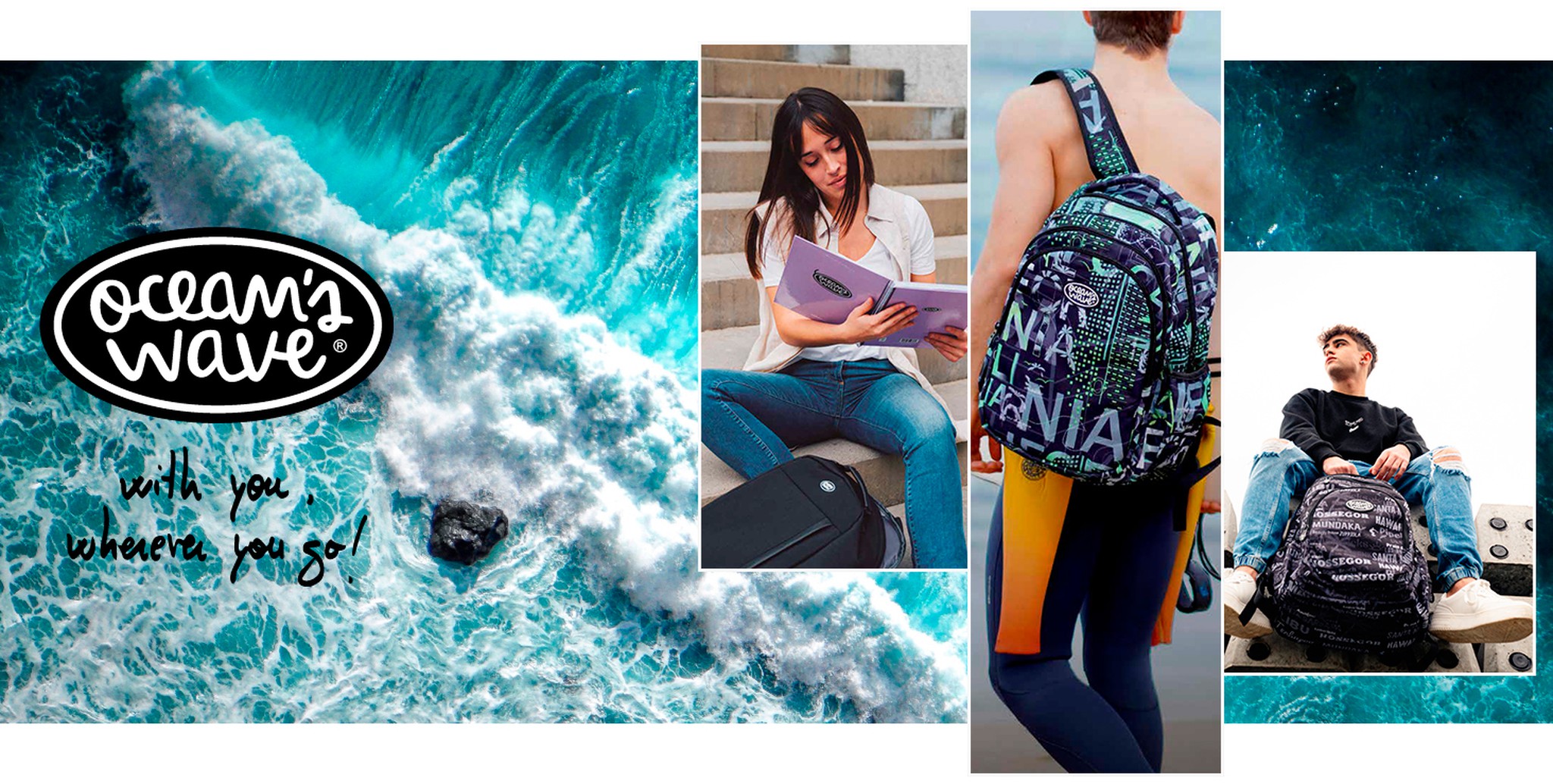 Ocean's Wave: mochilas escolares, mochilas para adultos, neceseres, estuches, material escolar