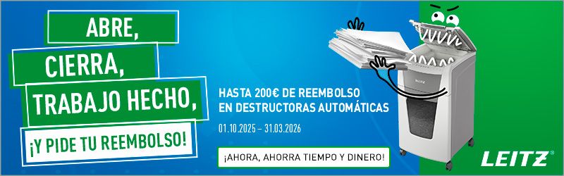 Pide tu reembolso directo al comprar una destructora automática Leitz