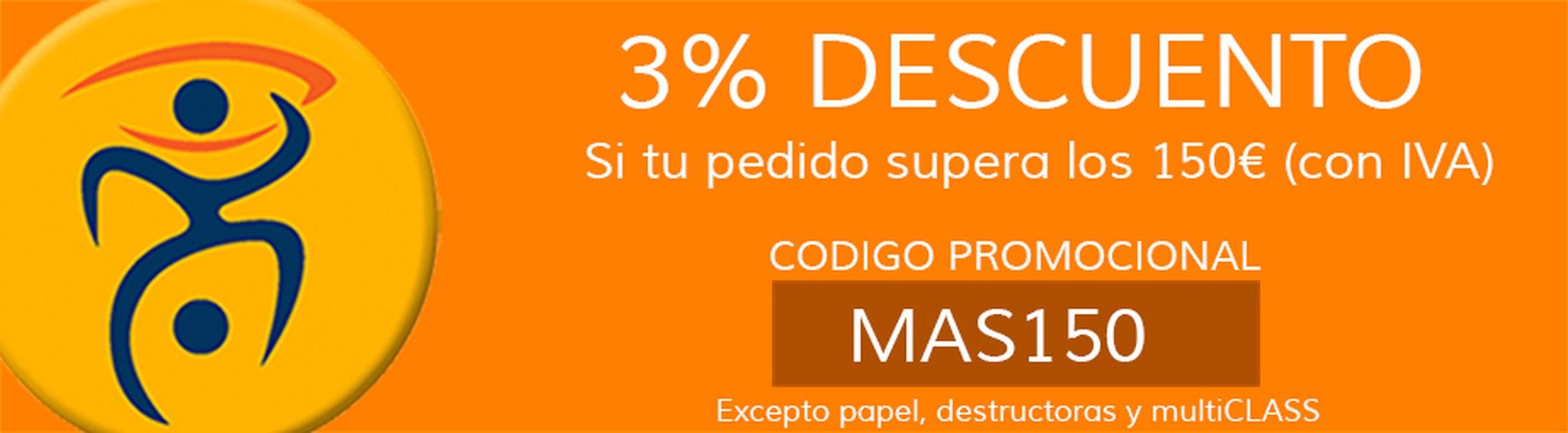 Campaña de descueto del 3% comprando más de 150 euros en Cartabon.com