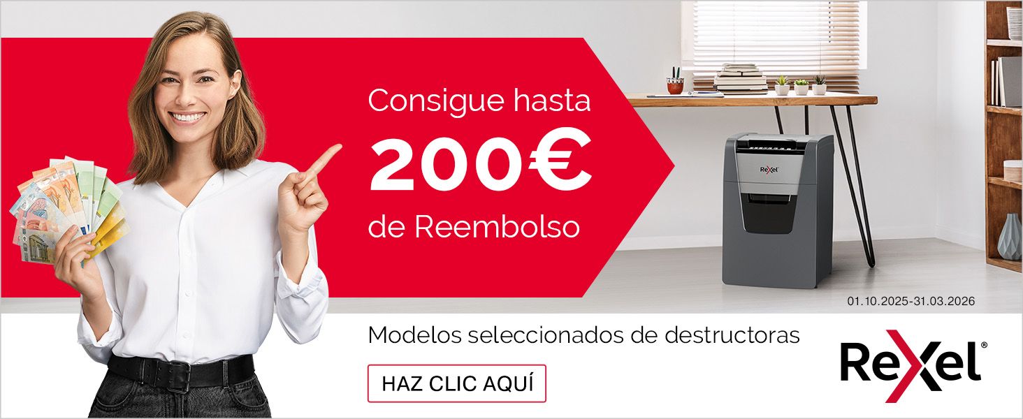 Pide tu reembolso directo al comprar una destructora Rexel
