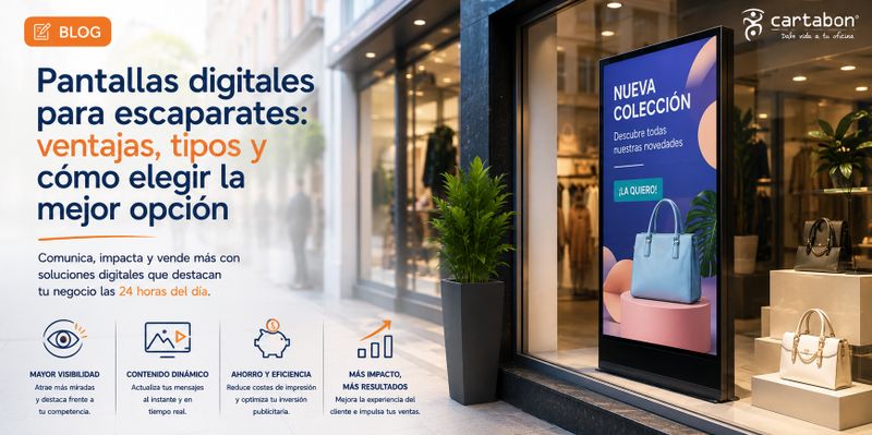 Pantallas digitales para escaparates: ventajas, tipos y cómo elegir la mejor opción
