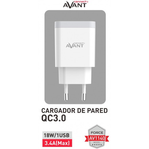Adaptador de corriente Avant Connect USB Carga rápida