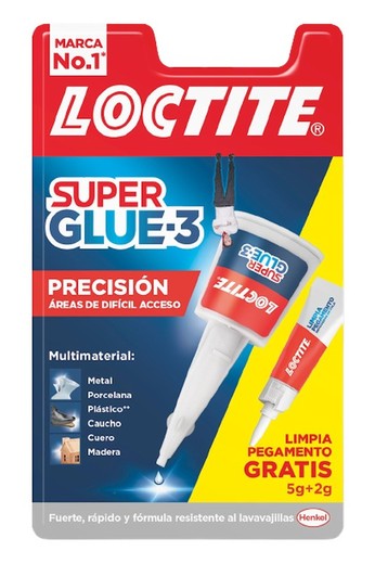 Adhesivo instantáneo Super Glue-3 Precision + 2g Limpia pegamento