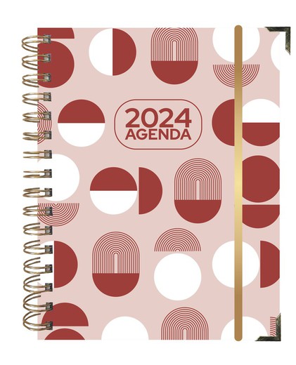 Agenda anual Sweetcolor 2024 Dos días Página Bubble