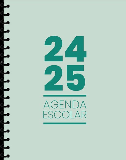 Agenda escolar 24-25 A6 Tapa Polipropileno Día Página Verde Claro