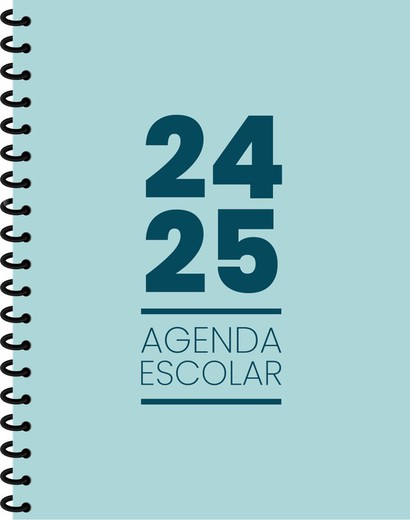 Agenda Scolaire 24-25 A6 Couche Polypropylène Page Jour Turquoise Vert