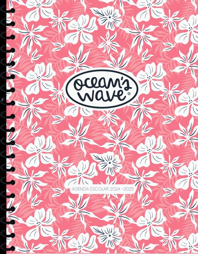 Agenda escolar 24-25 Ocean´s Wave A6 Tapa Cartón Día Página Bora Bora Coral