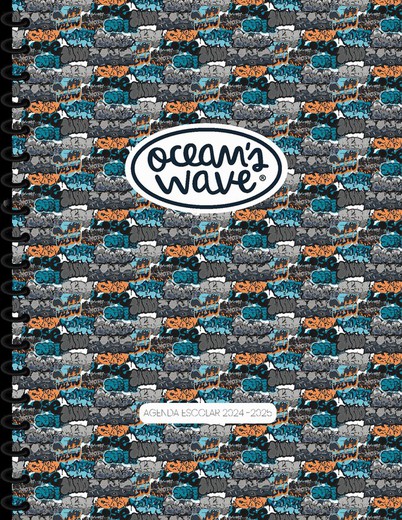 Agenda escolar 24-25 Ocean´s Wave A6 Tapa Cartón Día Página Revolution