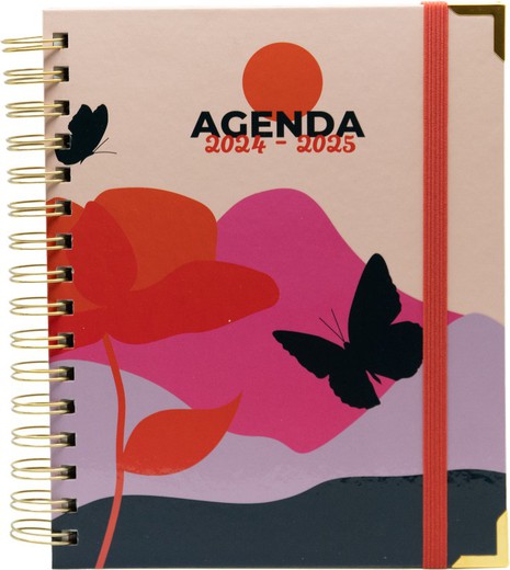 Agenda escolar Sweetcolor 2024-2025 Dos días Página Butterfly