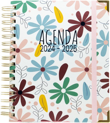 Agenda escolar Sweetcolor 2024-2025 Dos días Página Flowerfull