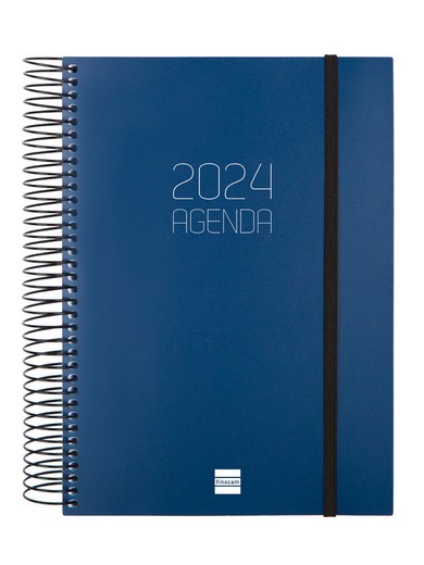 Agenda Espiral Opaque 2024 E10-155x212 1 Día Página Azul