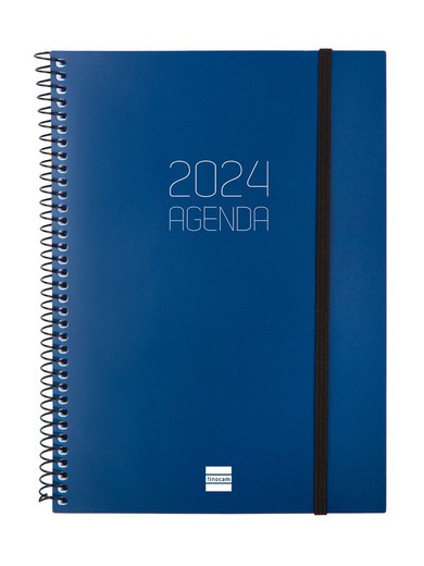 Agenda Espiral Opaque E X Semana Vista Horizontal Azul Cartabon