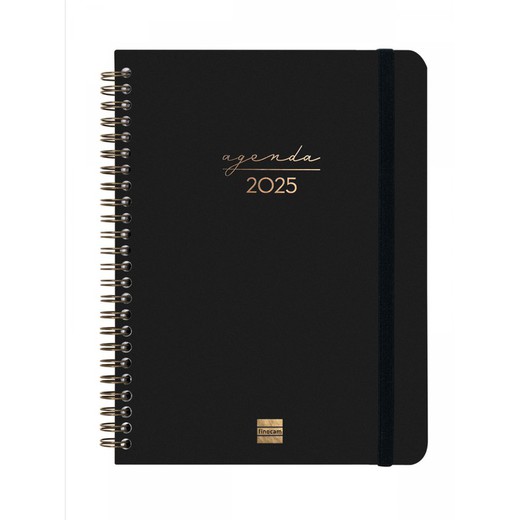 Agenda Espiral Trendy Alma Ene-Dic 2025 E10-155x212 mm Semana Vista Horizontal Finocam Negro Español