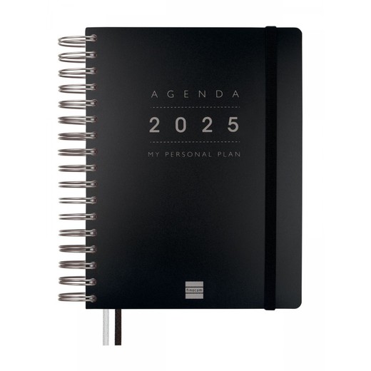 Agenda Tempus 1/4 Día por página 2025 Negro+