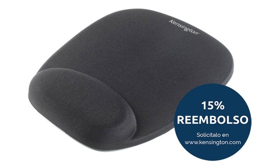 Mouse pad Kensington com descanso de pulso integral feito de espuma e na cor preta