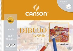 Basik Canson Block espiral microperfurada 20 folhas Din A3 +. Com caixa