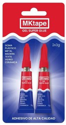 Blíster 2 tubos Super Glue MKTape Gel 3gr