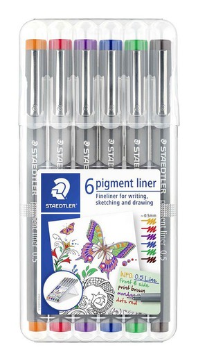 Blister 6 colores pigment liner 308