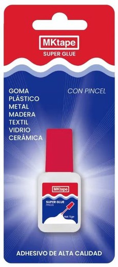 Blíster Bote Super Glue MKTape 5gr con Pincel