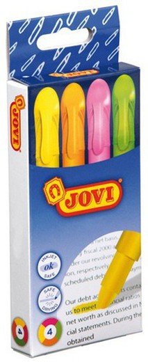 Blister de 4 crayons gel fluo jovi