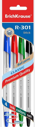 Blister de quatre stylos assortis r301