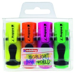 Blister de 4 rotuladores fluor mini highlighter