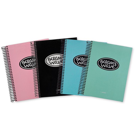 Notebook Ocean's Din A-5 microperfurado 160h cores pastel