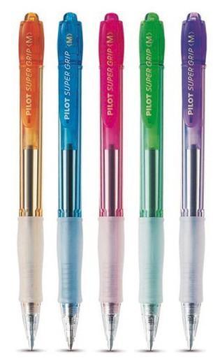 Stylo bille supergrip couleurs fluo