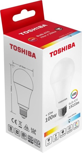 Bombilla Led Toshiba A70 E27 15W 6500K