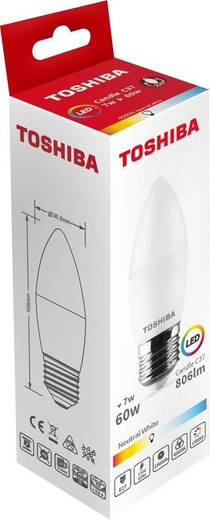 Bombilla Led Toshiba C37 E27 7W 4000K