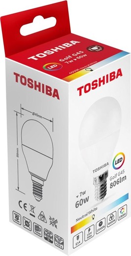 Bombilla Led Toshiba G45 E14 7W 4000K