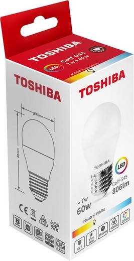 Bombilla Led Toshiba G45 E27 7W 4000K