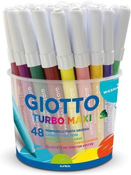 Jarra com 48 marcadores de cor turbo maxi giotto