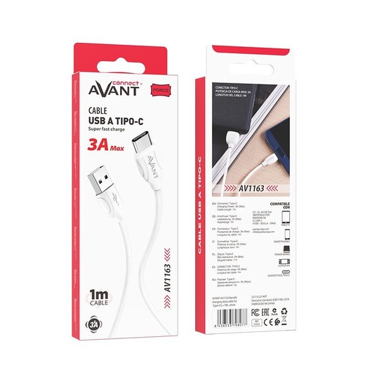 Cable Avant Connect Usb A Tipo C 3A Carga Rapida