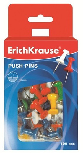 Caja con 100 agujas señalizadoras o push-pins