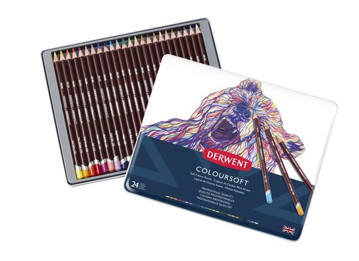 Caja metática de 24 lápices Derwent Coloursoft