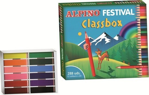 Boîte en plastique avec 288 peintures de couleur alpine