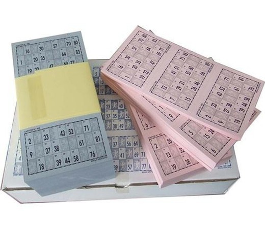 Cartões de bingo. 900 caixas cortadas