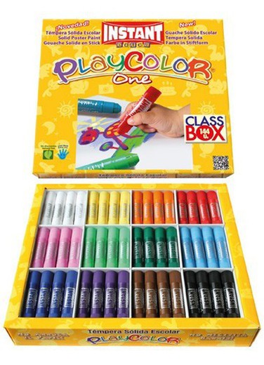 Caixa de classe com 144 têmperas sólidas playcolor