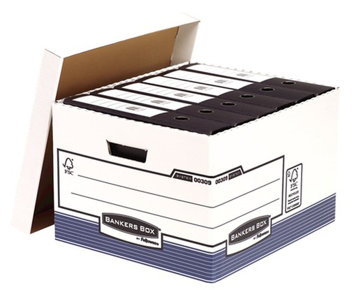 Contenedor de archivos automontable folio bankers box