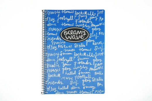 Cuaderno cubiertas de plástico tamaño folio azul oscuro New Neon