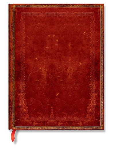 Caderno de Couro Antigo - Vermelho Veneziano