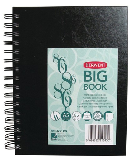 Cuaderno Derwent de dibujo Big Book A5, 86 hojas 110 grs