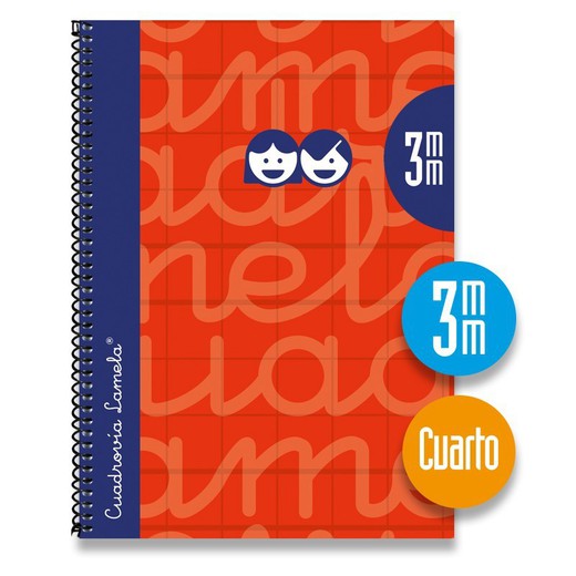 Cuaderno Lamela t. cuarto espiral naranja 2,5 mm - Libreria Martín Gallego