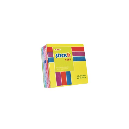 Cube 400 notes autocollantes aux couleurs assorties
