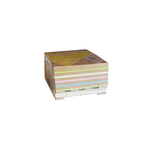 Palette cube de 400 notes adhésives kraft et papier recyclé de couleur