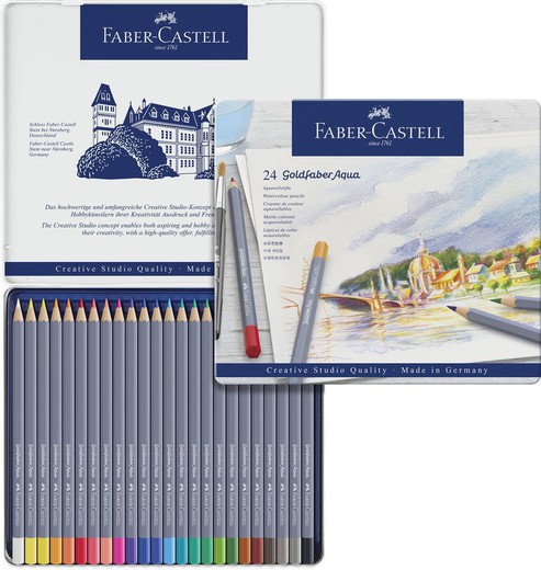 Crayons aquarelles écologiques Art Grip dans une boîte en métal Faber Castell