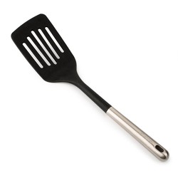 Spatule avec bord en acier inoxydable et silicone