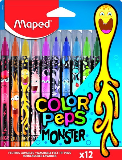 Marcadores de monstros peps de 12 cores da Case 12