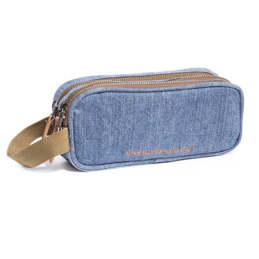 Trousse 3 Zips Bleu Jean